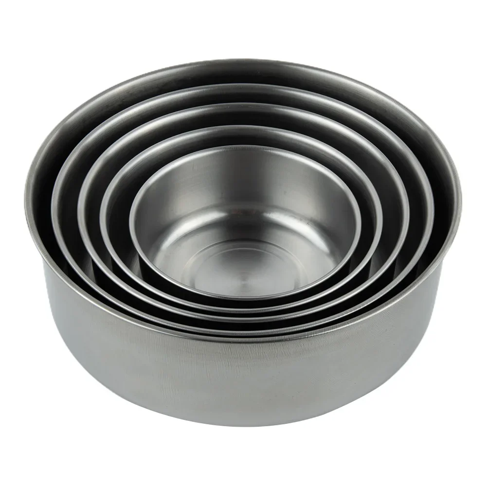 5 Pcs Mixing Stainless Steel Food Storage Bowls Reusable Fresh-keeping Boxes Easy To Use, Easy To Clean Material：stainless Steel