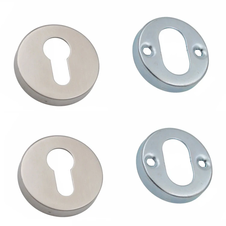 2PCS Stainless Steel + Iron Round Keyhole Decorative And Fixed Cover Lock Cylinder Accessories Euro Profile Escutcheon Replace ﻿