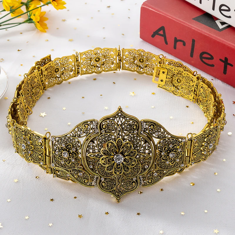 Arabian Luxury Bride Belt Women Caucasus Traditional Wedding Waist Chain Shipping Jewelry 3466250 bridal waistband