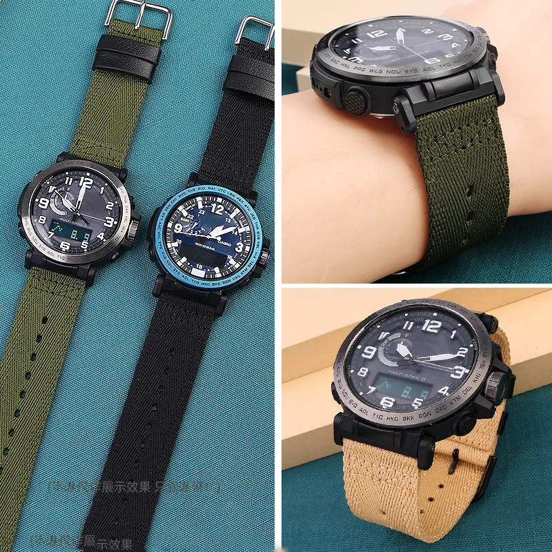 Quick Release Nylon Strap is Suitable For Casio Mountaineering Ver Strap Prw6600 Prg-600650 Protrek Series Nylon Strap 24m - Image 3