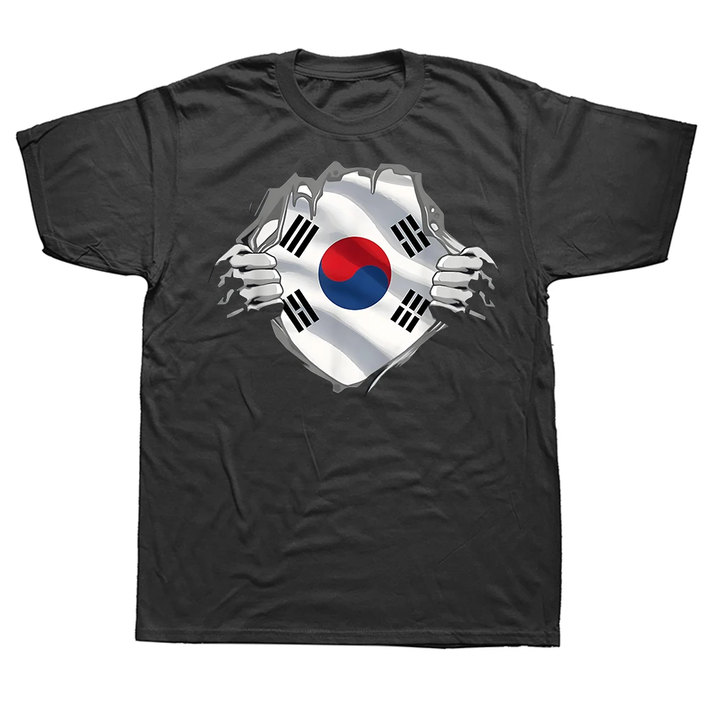 Lustige Südkoreanische T-Shirts im Sommerstil mit Grafik-Druck, Streetwear, Kurzarm, stolze Südkorea-Flagge, Weihnachtsgeschenk T-Shirt