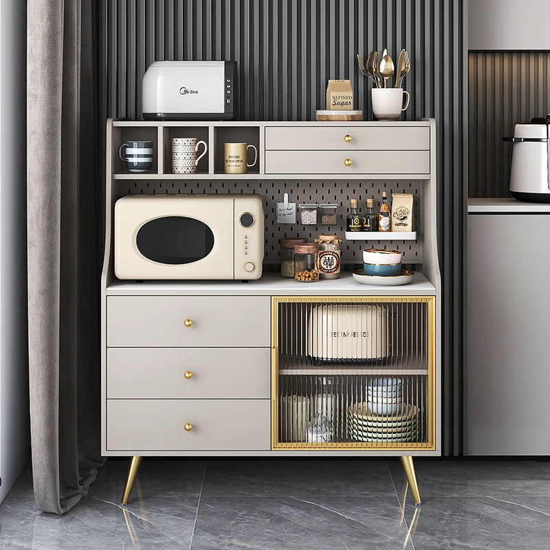 

Rock board dining cabinet integrated with wall microwave oven cabinet, living room tea cabinet, storage cabinet