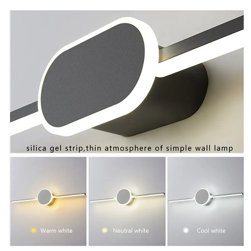 Modern LED Wall Lamps White Black Mirror Headlights Base Decor Walls Sconce For Bathroom Bedroom Living Room Indoor Lighting 6
