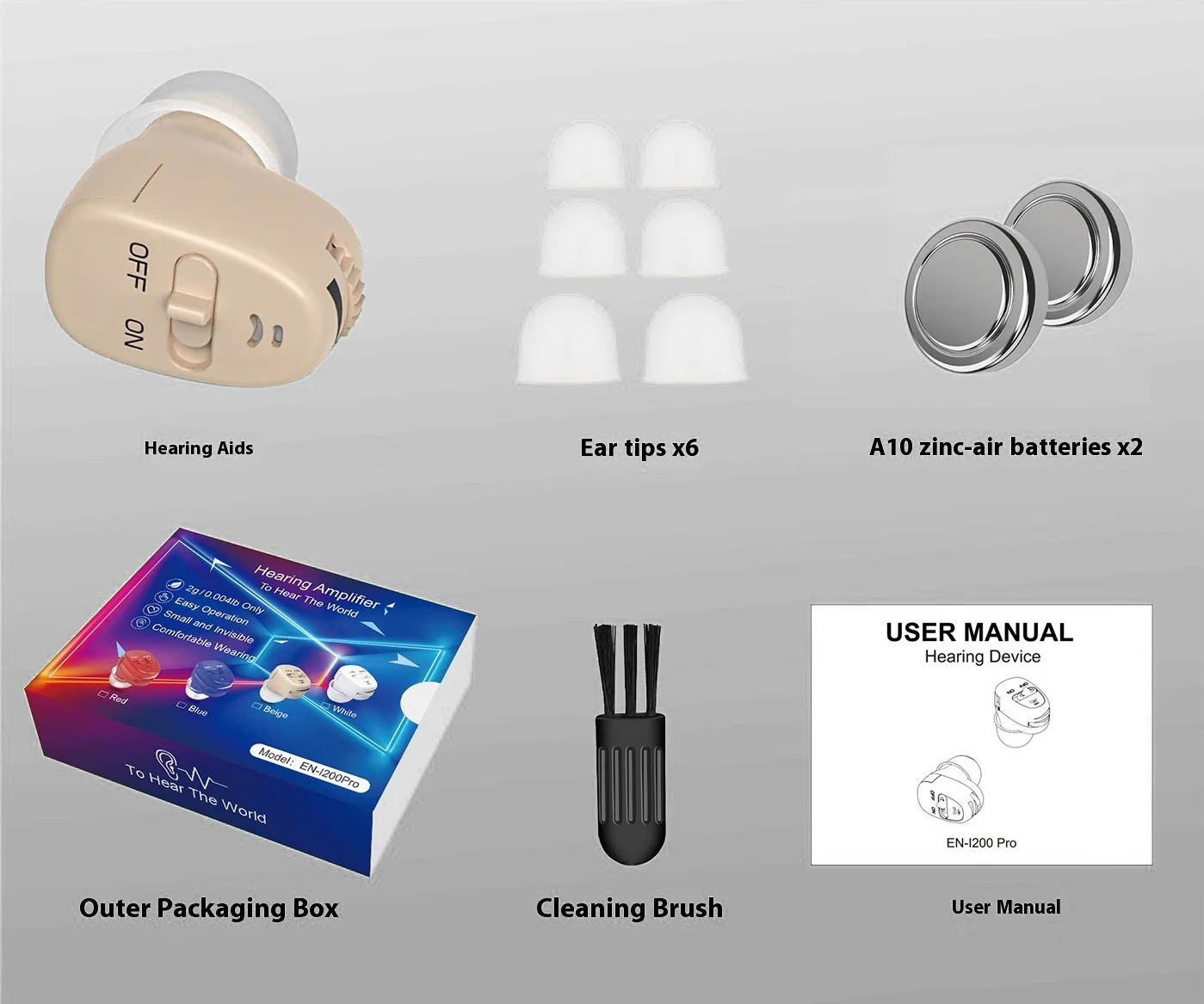 Battery Hearing Aid Invisible Deafness Digital Noise Canceling Professional Soun