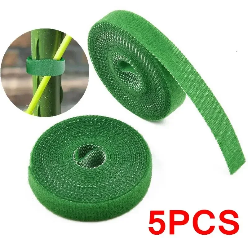Plant Bandage Nylon Plant Ties 5Roll 2M Adjustable Support Hook Loop Reusable Garden Bamboo Cane Wrap Support Accessories plant ties,plastic plant cable ties,plastic plant supports,plant clips,plastic plant clips