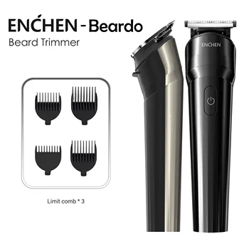 ENCHEN BEARDO Tagliacapelli multiuso da uomo Corpo Trimmer viso Barba Rasoio Blocco di sicurezza Design 4 ugelli Ricarica di tipo C 1