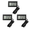 3PCS Mini LCD Digital Thermometer with 1 Meter Waterproof Probe Convenient Temperature Meter for Home Fridge Fish Tank Aquarium 1