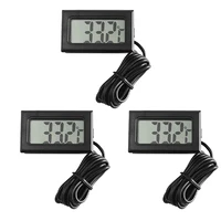 3PCS Mini LCD Digital Thermometer with 1 Meter Waterproof Probe Convenient Temperature Meter for Home Fridge Fish Tank Aquarium 1