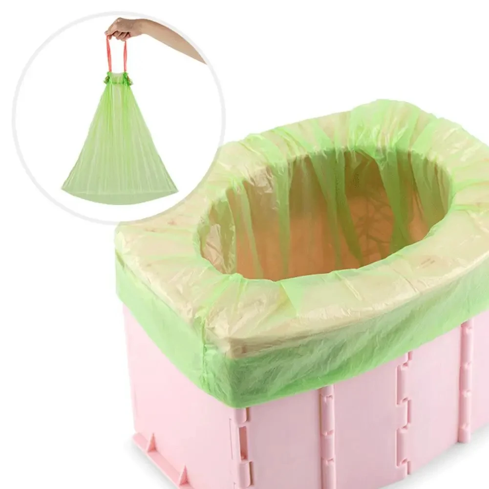 Children's Folding Toilet + Storage Bag + 5 Cleaning Bags, for Camping, Hiking, Long-Distance Travel, Outdoor Gear 6