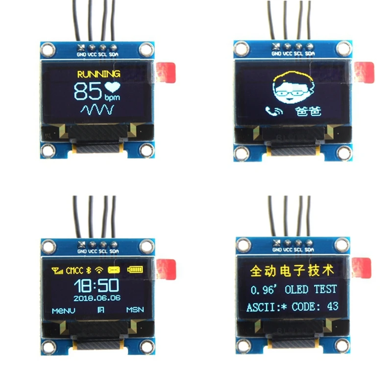 A02R Arduino 키트 블루 디스플레이용 0.96 인치 IIC I2C 직렬 GND 128X64 OLED LCD LED 디스플레이 모듈 SSD1306