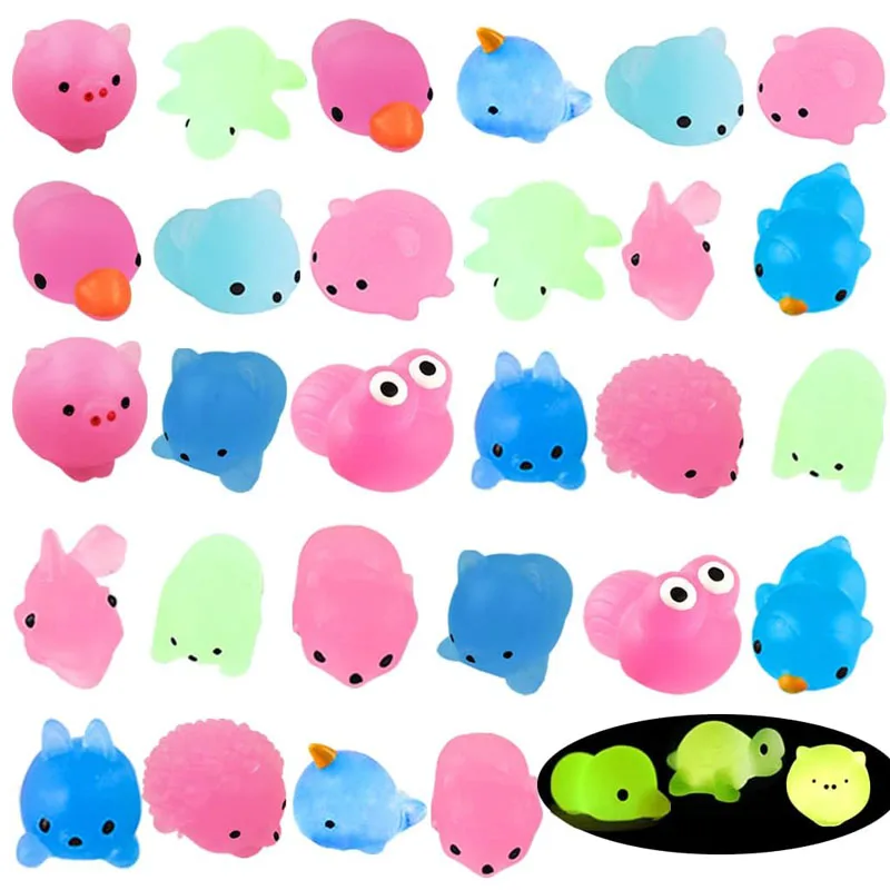 Fidget Mochi Animals Glow In The Dark Stress Relief Toys For Kids Funny Gifts Regalos Para Cumplea&ntilde;os Infantil Invitados
