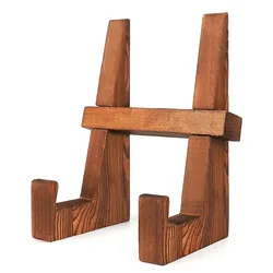 Vintage Wooden Cookbook Holder - Handmade Decorative Recipe Stand (Brown)