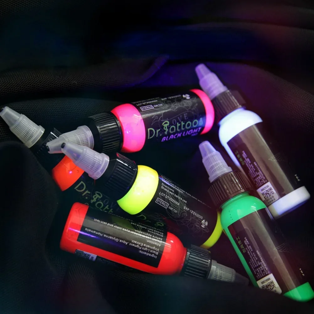Fluorescent Tattoo Inks Professional Permanent Makeup Body Microblading Easy Coloring Purple Light Pigment 15/30ML tattoo ink tattoo ink pigment tattoo ink kit