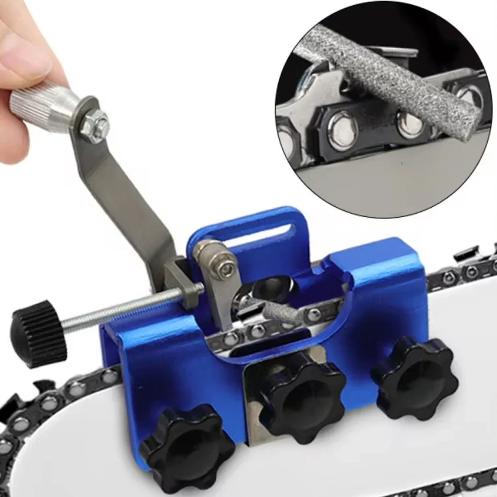 Woodworking Chainsaw Sharpeners with 3 Grinding Head Manual Chainsaw Chain Sharpening Chain Saws and Electric Saws Repair Tools