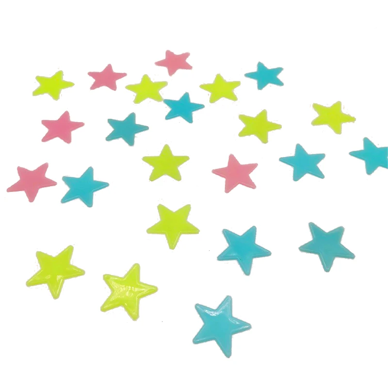 100Pcs 3D Star Wall Stickers Glow In The Dark Energy Storage Fluorescent Luminous Wall Art Decor Kids Living Room Decoration