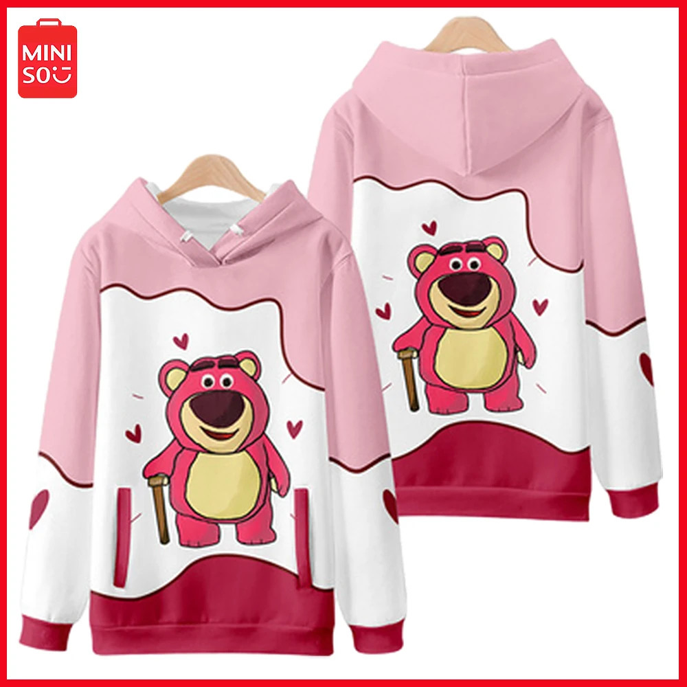 

New Miniso Lotso Spring Autumn Fashion Hoodie Print Couple with Hoodie Student Cartoon Kawaii Casual Top Christmas Birthday Gift