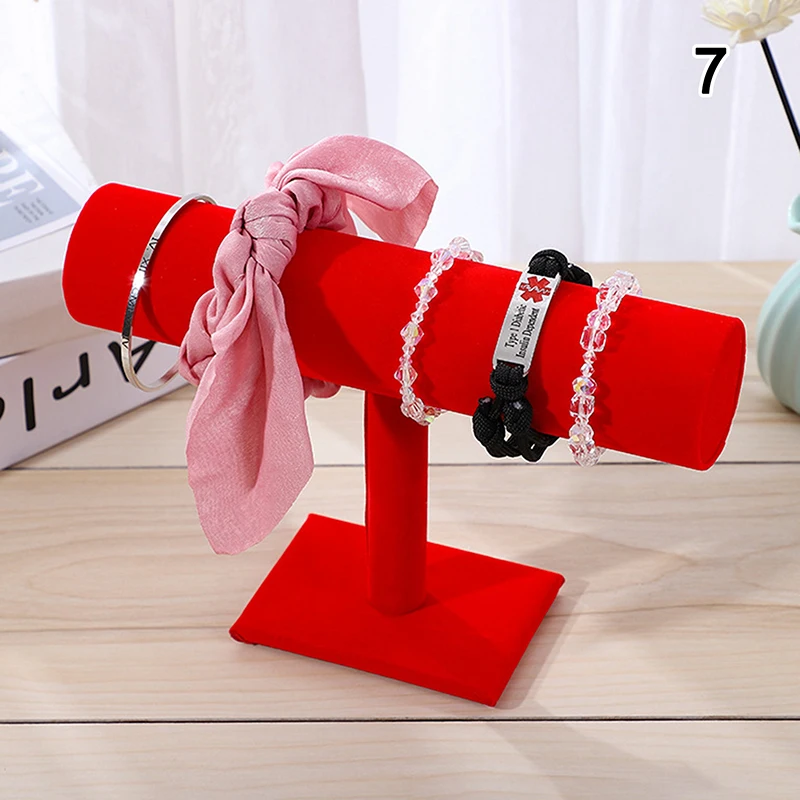 Samt T-Typ Armband Kette Uhr Schmuck Display-ständer Stirnband Haarnadel Kopfschmuck Organizer Lagerung Inhaber Schmuck Shop Decor – Detail 15