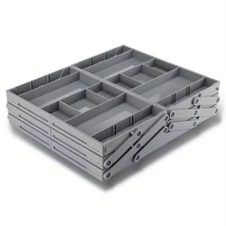 Versatile Foldable Drawer Organizer for Home Essentials and Accessories (Grey 2 Rows 3 Layers)