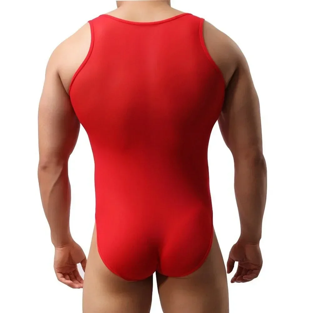 Bodysuit Men Portable Sheer Singlet Spandex Stylish Underwear Useful Wrestling 1pcs Bulge Pouch Jockstrap