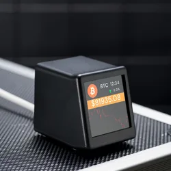 Cryptocurrency & Stock Exchange Rate Display with Weather and Time Tracker (Black)