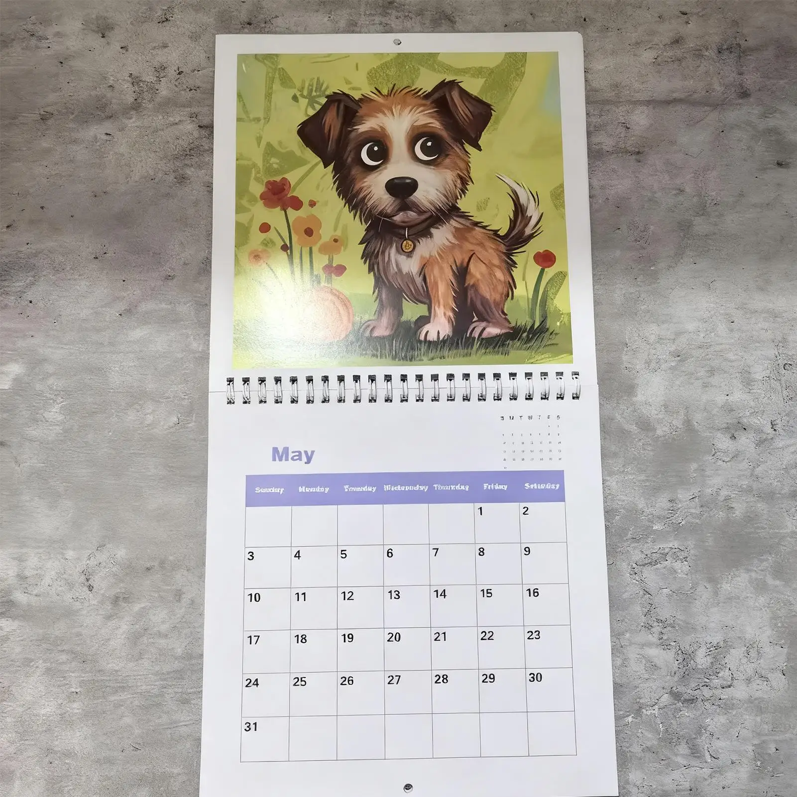 Dog Calendar Cartoon Dog Tracking Planner 12 Month Wall Calendar For Animal Lover Home School Wall Desk Daily Scheduling