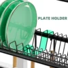 2tier Large over the Sink Drying Rack Kitchen Utensils cutting board Sponge detergent storage shelf Anti rust Black White 4