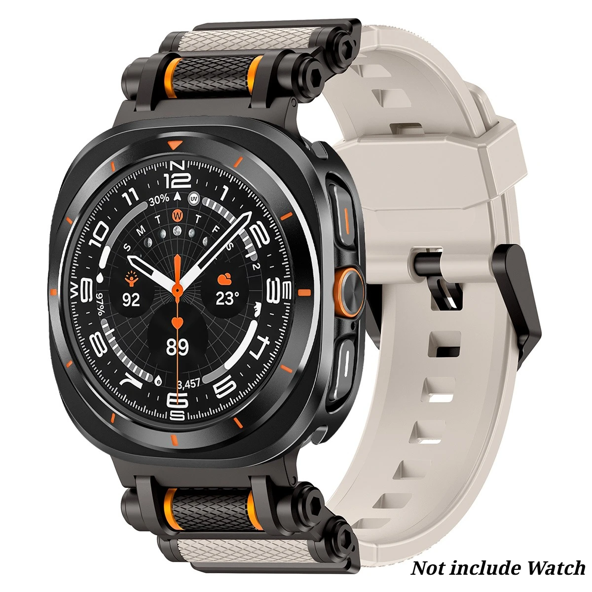 Premium Metal Case with Soft Silicone Strap for Galaxy Watch Ultra - Stylish Smartwatch Accessories
