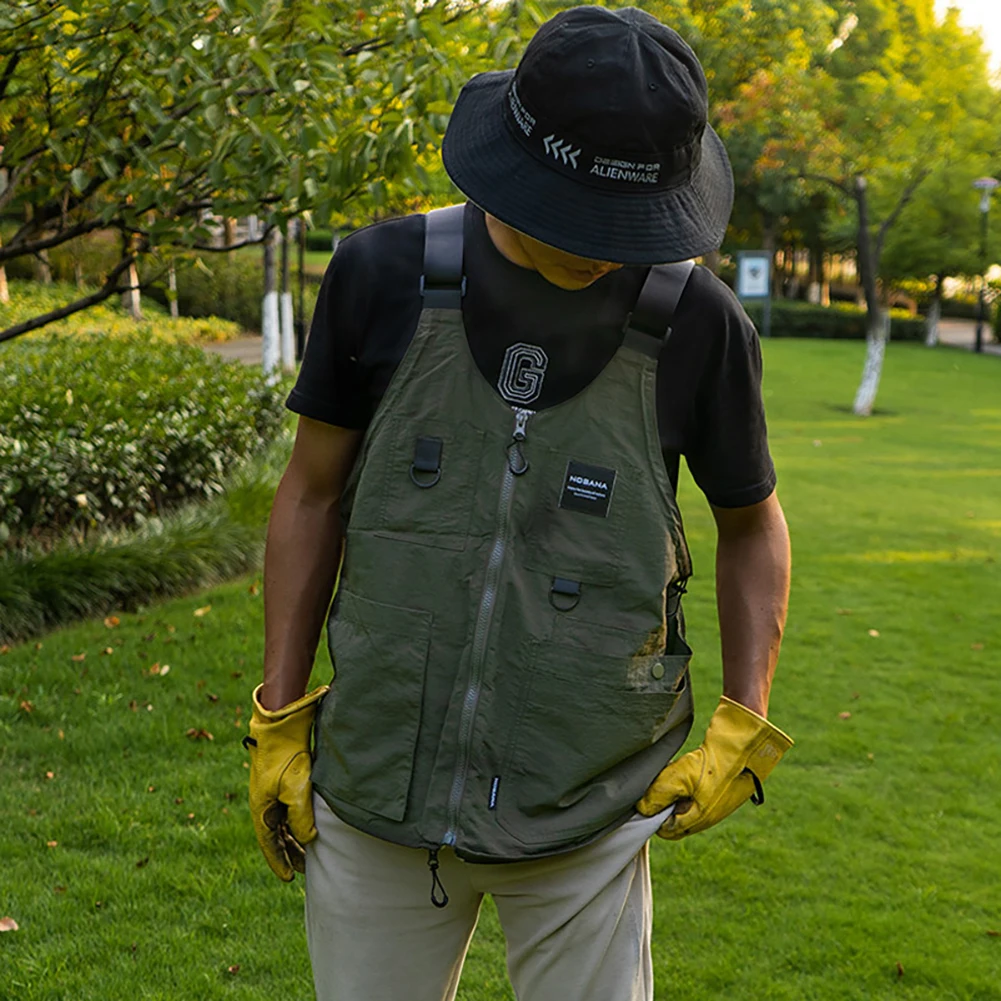 Camping Vest Sleeveless Shoulder Bag Multi Pocket Clothes Supplies For Fishing Work Travel Hiking Waistcoat Jacket Unisex cooling vest fisherman vest