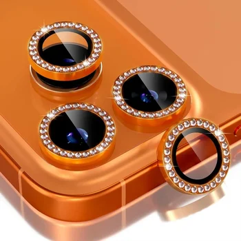 Bling Glitter Diamond Metal Frame Camera Protector For IPhone 17 Pro Max Air 17Pro Alloy Lens Tempered Glass Film Ring Cover Cap 1