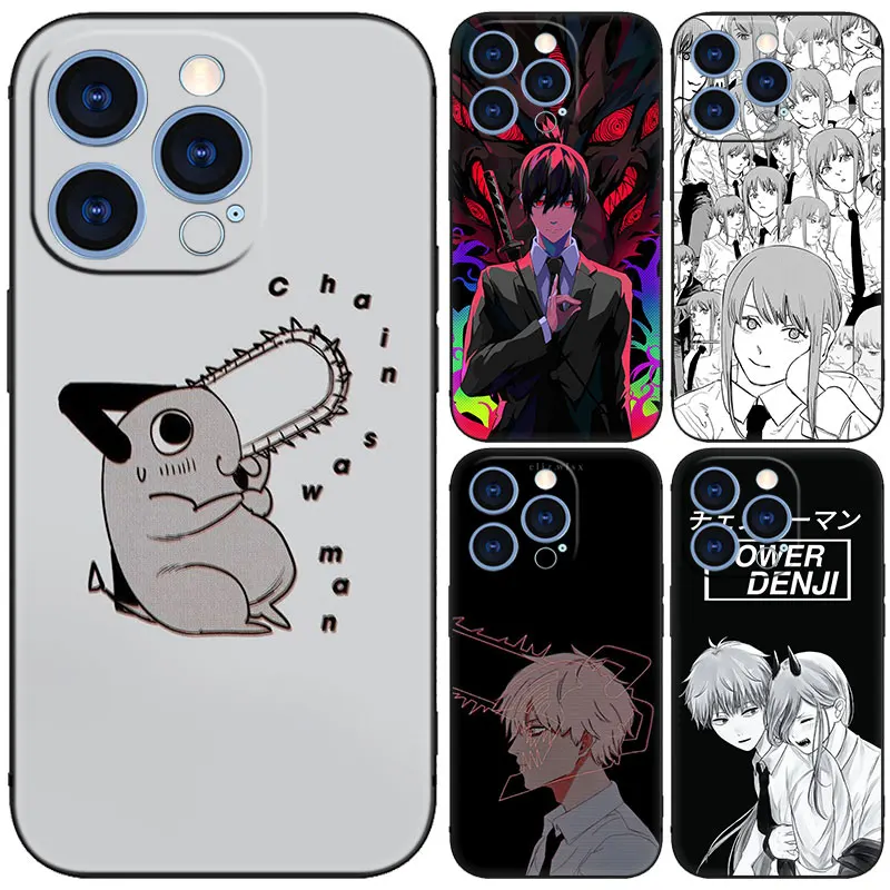 Manga Chainsaw Man Makima Custodia Per Telefono Nera Per Apple Iphone 15 14 13 12 Mini 11 Pro Max Xr X Xs 7 8 Plus Se 2020 2022 Cover