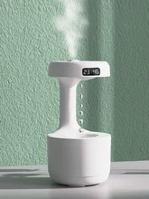  800ml Clock Time LED Display Anti Gravity Water Drop Humidifier Diffuser Droplet Backflow Usb Small AntiGravity Air Humidifier 