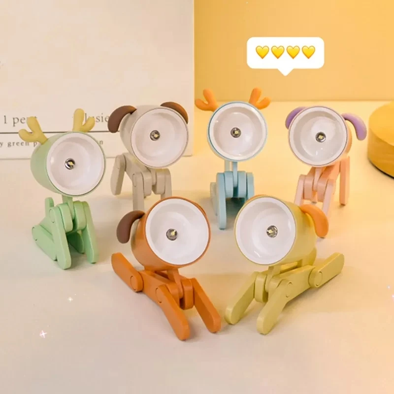 

LED Night Light Cute Dog Deer Foldable Desk Lamps Desktop Ornament Mini Book Light Kids Room Living Bedroom Decor Holiday Gifts