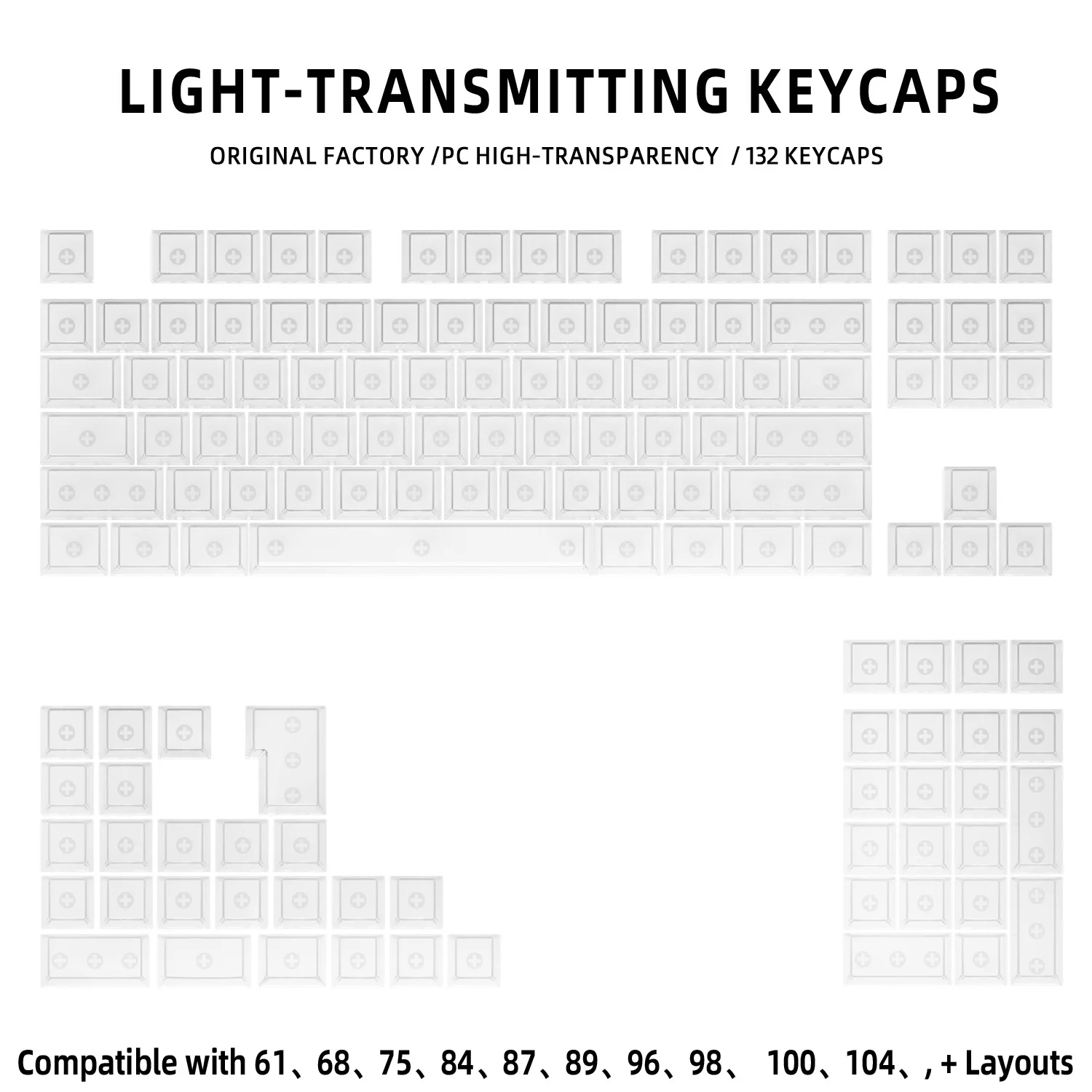 Vibrant Multicolor Cherry Profile Transparent Keycaps Set