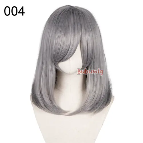 Bubuwig Synthetic Hair Over 100 Colors Fashion Classic 40cm Long Straight Anime Cosplay Wigs Pure Color Black Wig Heat Resistant - Image 31