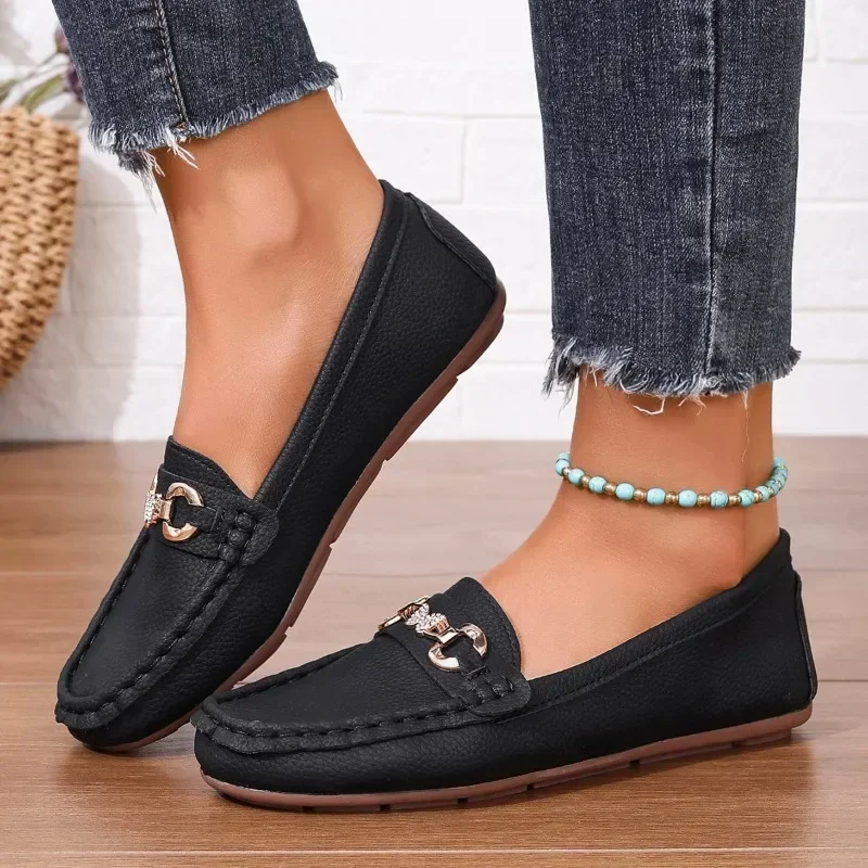 Women Flats Casual Shoes Slip on Autumn Round Toe