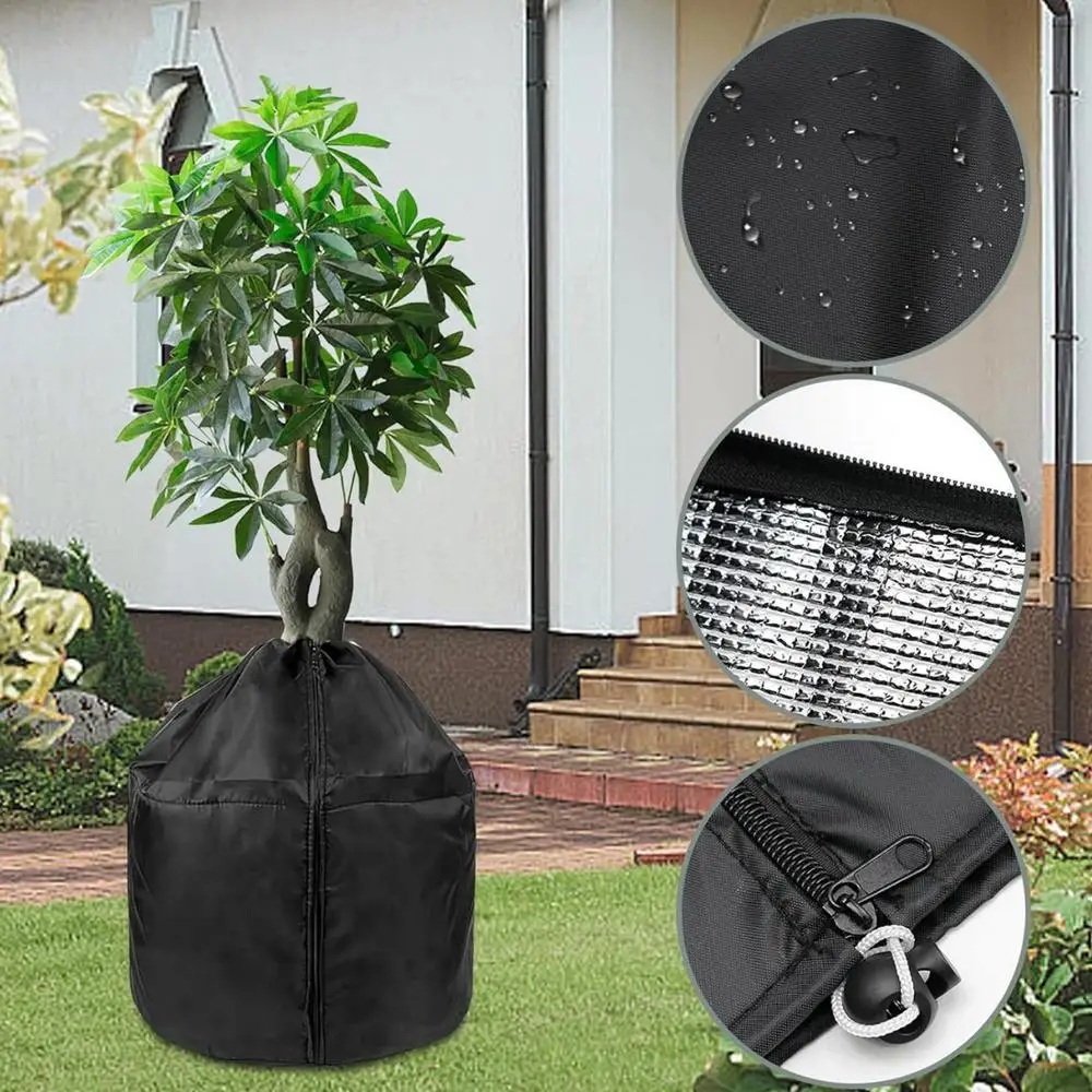 Winter Outdoor Blumentopf Schutz Tasche Anti-Frost Kaltes Wetter Bäume Jacke Garten Pflanze Isolierung Schutzhülle Topf – Detail 7