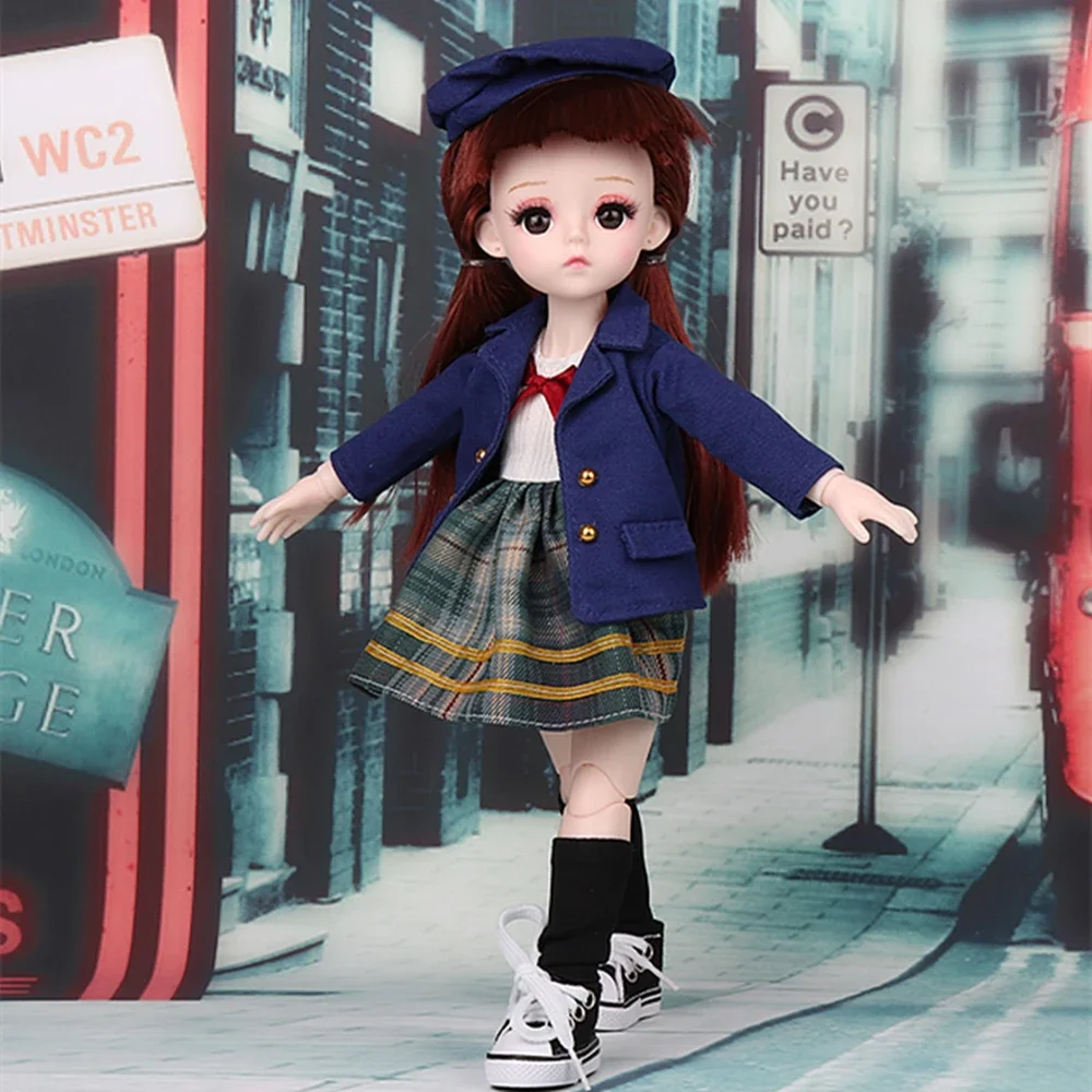 30cm Fashion BJD Doll with Big Eyes DIY Toys Lolita Dress Make-up Blyth Dolls Gifts for Girl Princess Toys