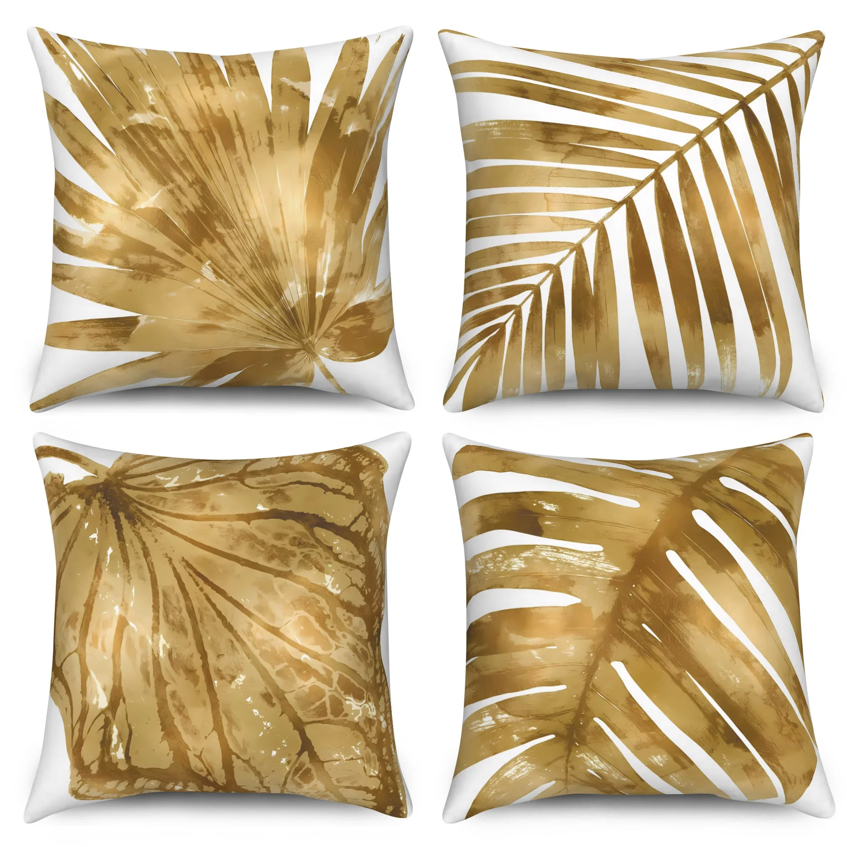 

Декоративные наволочки с изображением золотых листьев, наволочки в абстрактном стиле, современные квадратные Чехлы для диванных подушек, декор для дивана