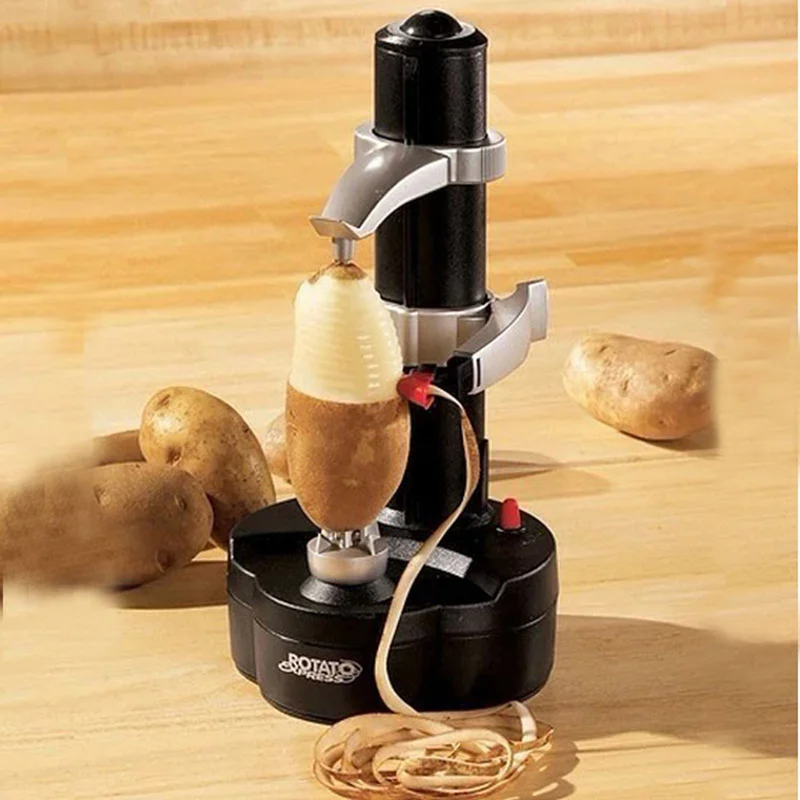 1PC New Electric Spiral Apple Peeler Cutter Slicer Fruit Potato Peeling Automatic Battery Operated Machine with Charger Eu Plug images - 6