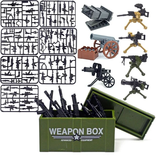 Military Weapon Accessories box bricks Swat Sniper rifle 98K pistol Soldier WW2 Army MOC Part Military Building Block Model Guns 1