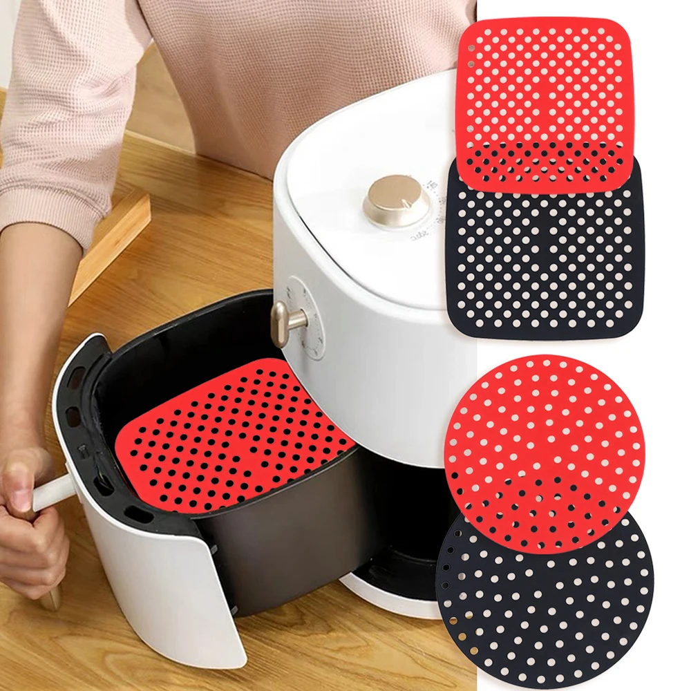 Reusable Silicone Air Fryer Mat Liner Non Stick Steamer Pad Baking