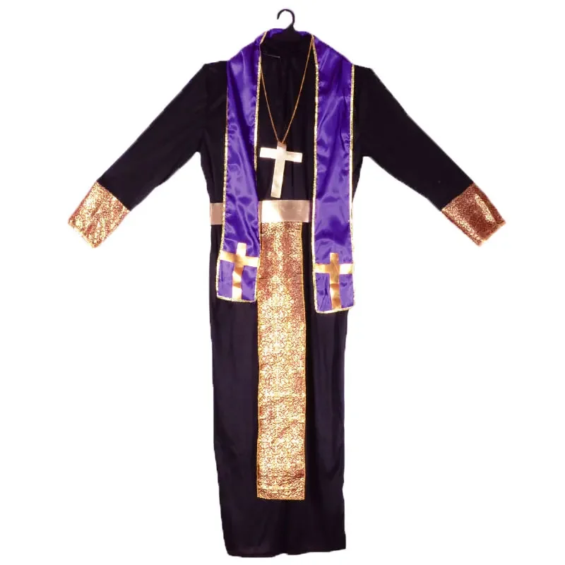 Christian Religious Missionaries Pastor Priest Costume for Men Adult With Cross