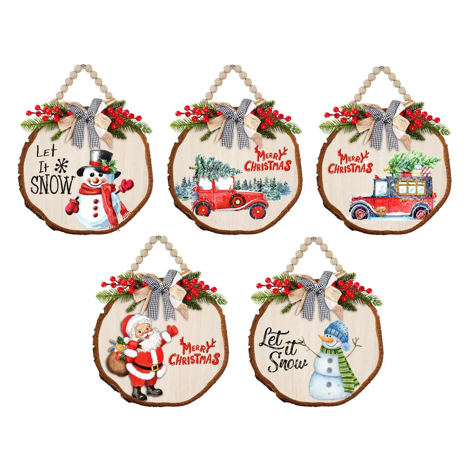 

Christmas Wooden Hanging Sign Door Hanger Sign Housewarming Gifts Wreaths Door Sign for Home Living Room Window Porch Wall