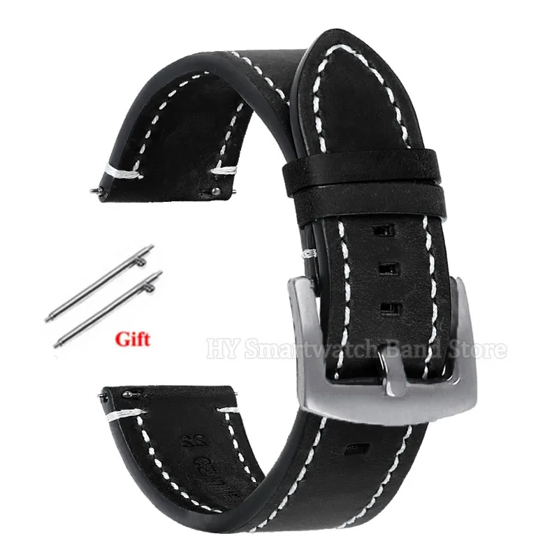 Elegant Leather Quick Release Watch Band - Versatile Fit & Sporty Design