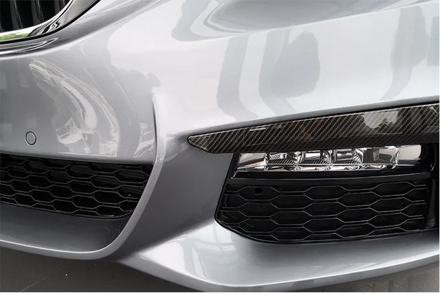 Für BMW 5 Series sport G30 530liM 2018-2022 ABS carbon faser/Silber Auto  Front Nebel Licht Lampe abdeckung trim aufkleber Auto Zubehör - AliExpress