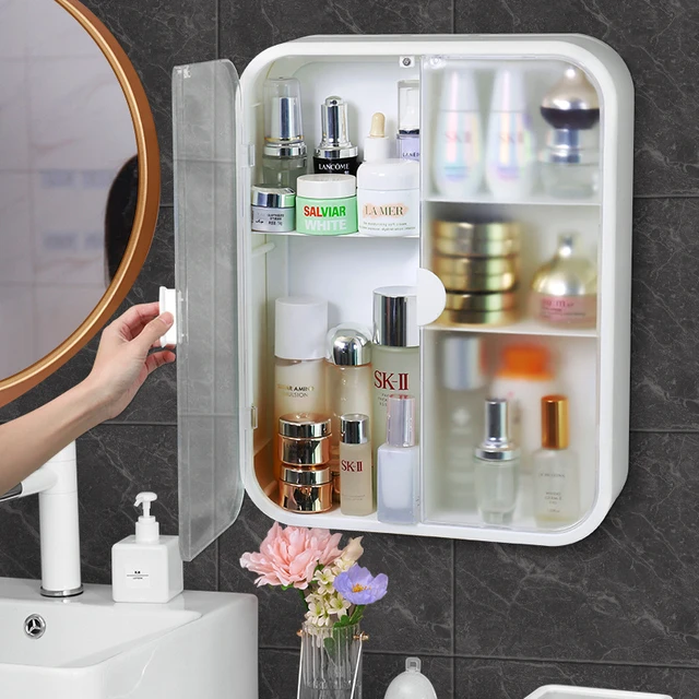 Acquista Scaffale per organizer da bagno Scaffale per lavabo da bagno a  parete senza punzonatura Accessorio di archiviazione multistrato per  toilette cosmetica