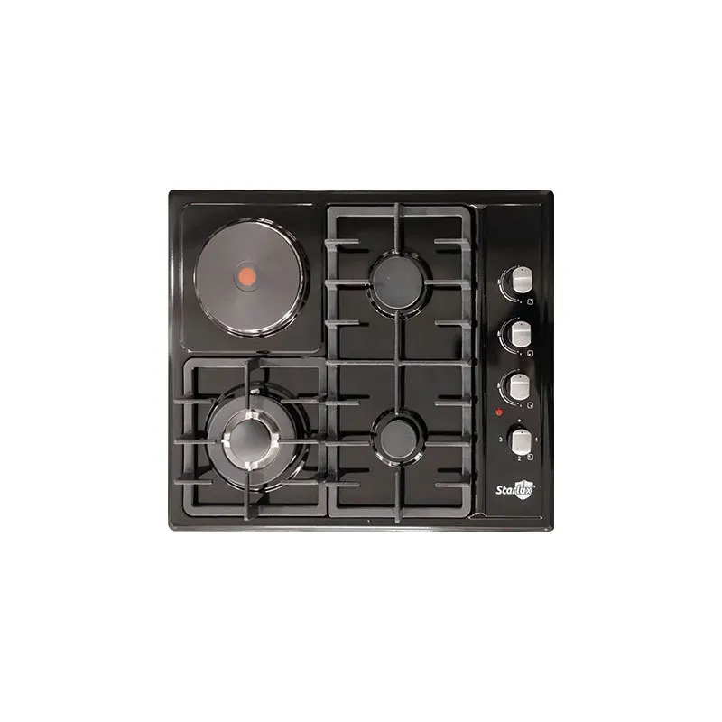 Factory ODM 3 Gas & 1 Electric Gas Cooker 4 Burners Built-In Glass Cooktops LPG/NG Gaz Stove Parts Cook Top Hobs