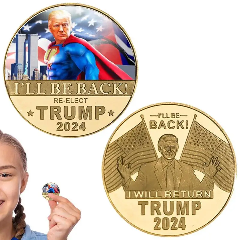 

Trump Commemorative Coin Trump Money Presidential Campaign Gold Plated Coins 2024 Commemorative Coins Gold Coins For Collectible