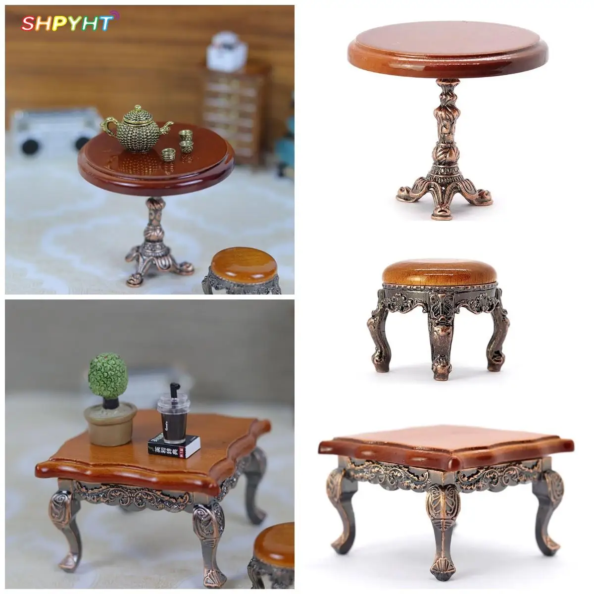 

1pc Wooden Simulation Teatable Kitchen Table Chair Living Room Dollhouse Accessories Mini Dollhouse Furniture Miniature Kids Toy
