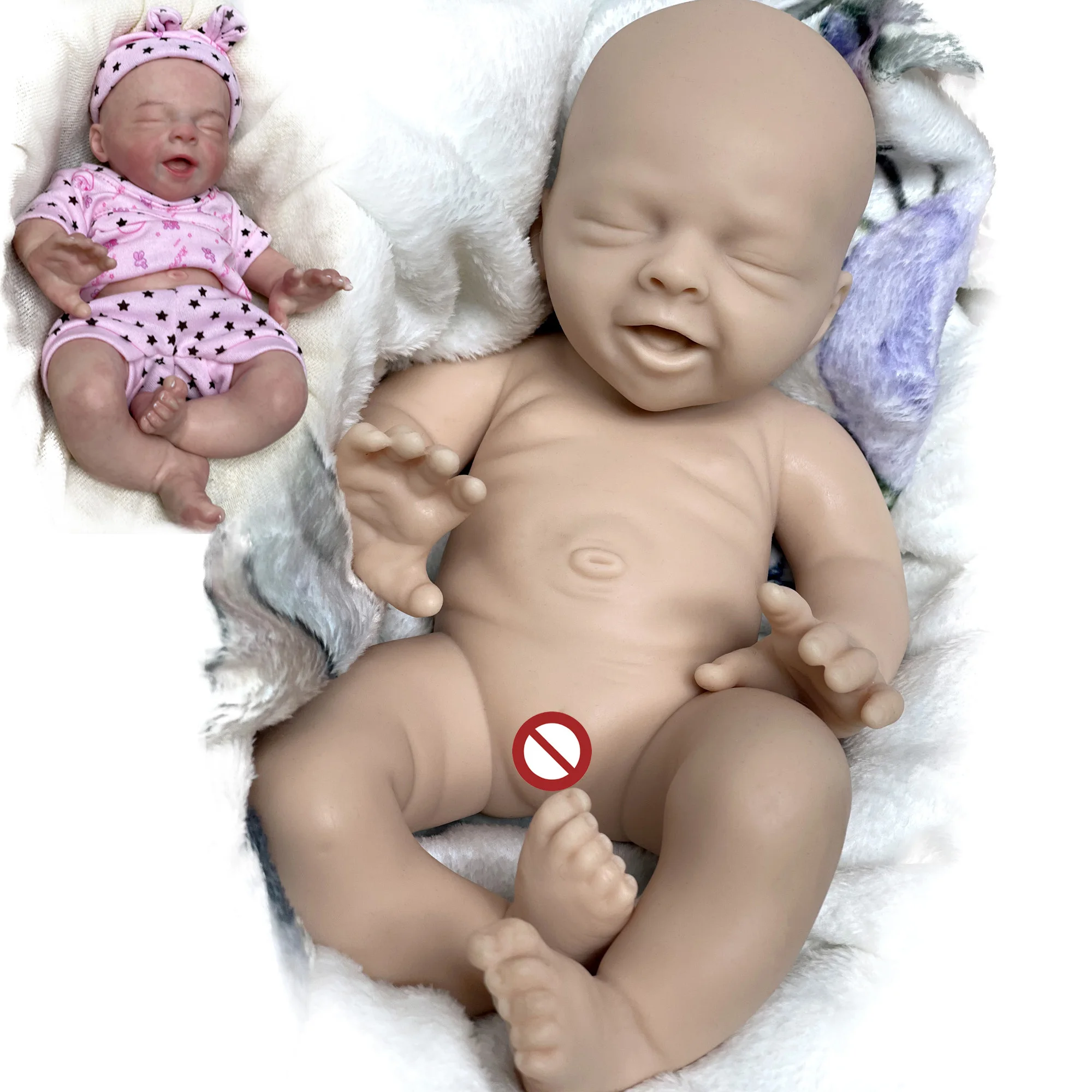 Completa de silicone sólido 18 Polegada reborn bebe handmade handmade  handmade handmade handmade feito à mão boneca do bebê silicone macio realista  bebê renascer de silicone presentes - AliExpress